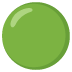 A large, solid green circle on a white background.