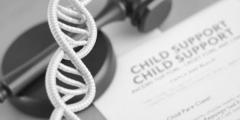 DNA helix with gavel and child support documents. DNA Blogs