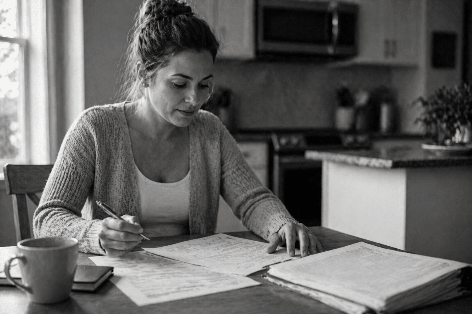 Woman reviewing child support DNA test documents — Odosek Lab Solutions Columbia SC