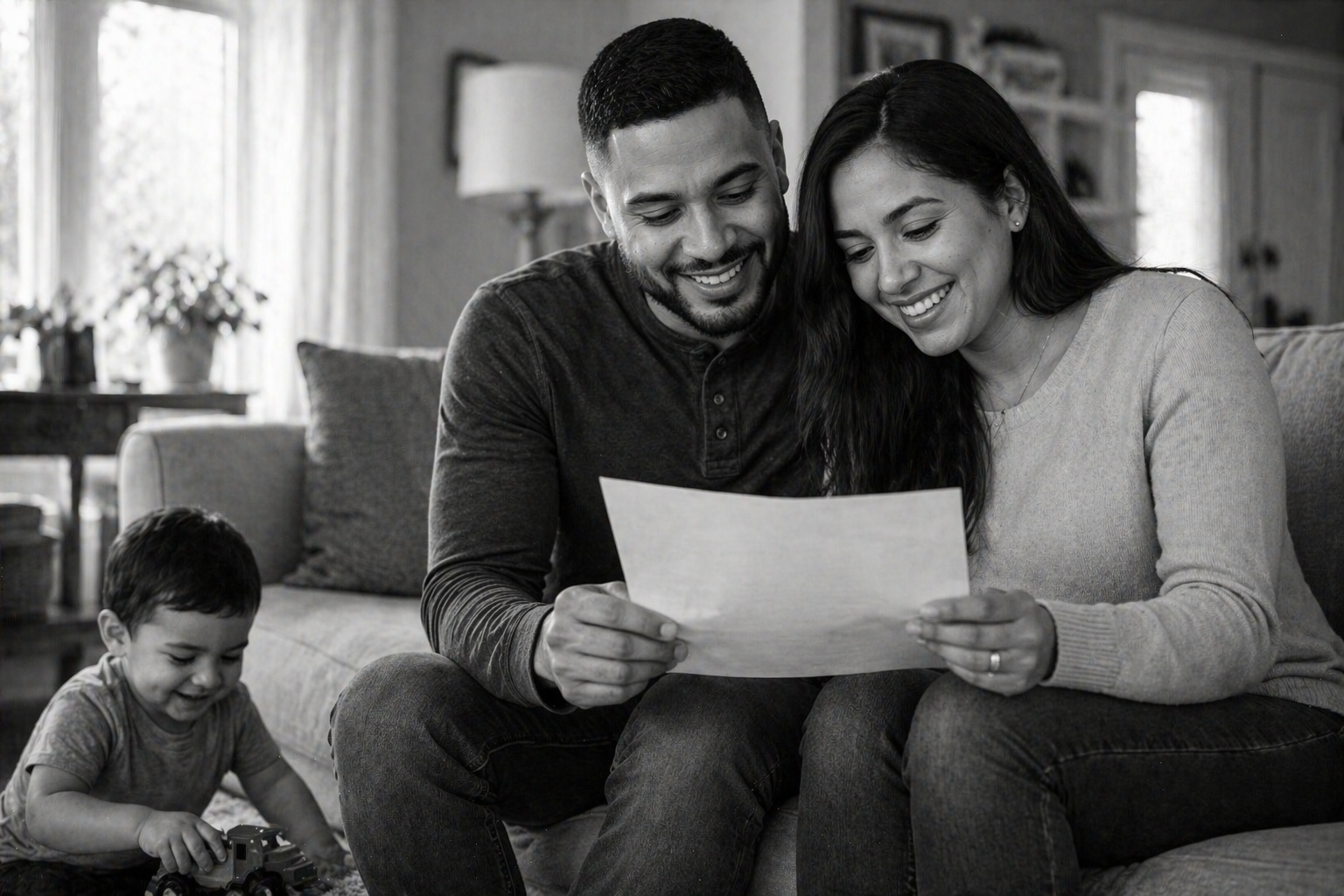 Family receiving legal paternity DNA test results — Odosek Lab Solutions Columbia SC