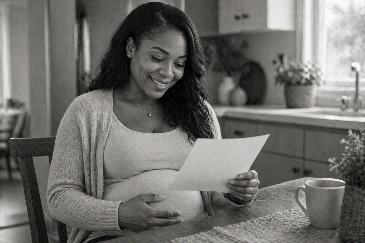 Expecting mother reviewing prenatal DNA results — Odosek Lab Solutions Columbia SC
