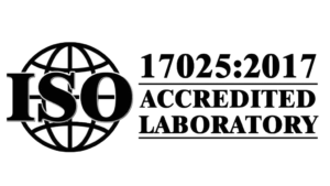 Black and white logo with a globe and large "ISO" text on the left. To the right, bold uppercase text reads "17025:2017 Accredited Laboratory," emphasizing trusted dna testing West Columbia SC professionals can rely on.